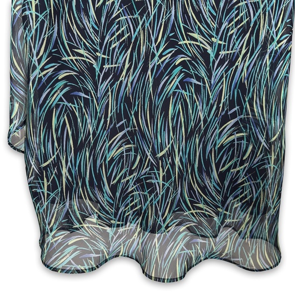 Notations Blue and Green Patterned Skirt - Picture 2 of 5